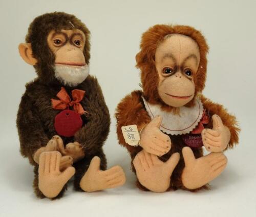 Schuco Tricky Yes/No Orangutan and Monkey, circa 1950,