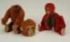 Rare miniature red mohair Schuco monkey compact, German 1920s, - 3