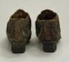 Very rare and early pair of exquisite silk and leather Dolls Shoes, late 17th early 18th century, t - 4