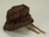 Brown silk 19th century Dolls bonnet, - 2