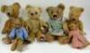 Six various English Teddy bears, 1930s-50s, - 2