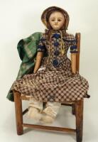 Early English wax over composition shoulder head doll, circa 1860,