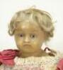 A lovely poured wax shoulder head doll, English 1860s,