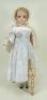 Wax over composition shoulder head doll, German circa 1890,