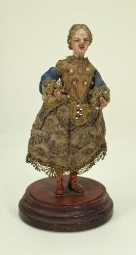 Early painted wooden Neopolitan cr&egrave;che figure, southern European, early/mid eighteenth century,