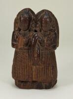 Early carved wooden twin stump dolls, Kathmandu Valley, Nepal,