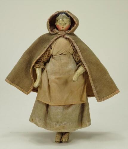 A good painted wooden Grodnertal doll, German 1820-30,