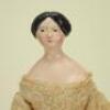 A rare papier-mache shoulder head doll, German 1830s, - 2