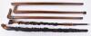 5x assorted wooden walking sticks c.1900 - 2