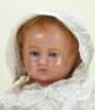 Rare Pierotti poured wax shoulder head baby doll with sleeping eyes, English circa 1860, - 2