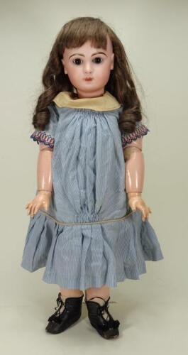A Tete Jumeau closed mouth bisque head Bebe doll, size 12, French circa 1890,