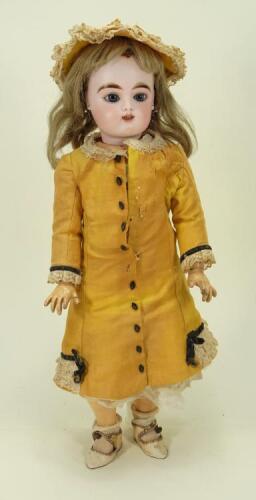 A Francois Gauthier bisque head Bebe doll, French circa 1890,