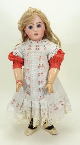A rare Tete Jumeau ‘Bebe phonograph’ bisque head doll, size 11, French circa 1890,