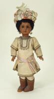 A Mulatto 1907 all original Tete Jumeau bisque head doll, French circa 1905,