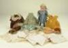 Small Simon & Halbig all-bisque doll and trousseau, German circa 1900,