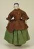 Early glazed china shoulder head doll, German circa 1840,