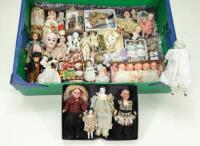 Collection of various miniature bisque and bisque head doll, various dates,