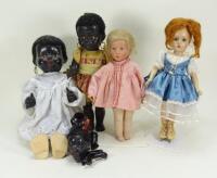 A Kathe Kruse cloth doll and other various 1950s dolls ,