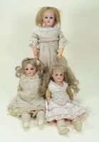 Three German bisque shoulder head dolls, circa 1915,