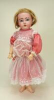 A good bisque head girl doll marked S, probably Kestner circa 1900,