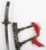 Attractive Japanese Enamel Decorated Sword in Tach Mounts - 3