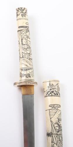 Japanese Carved Bone Sword