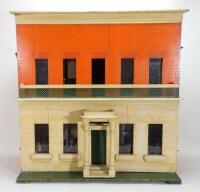 A Silber & Fleming box back painted wooden dolls house, English circa 1880,