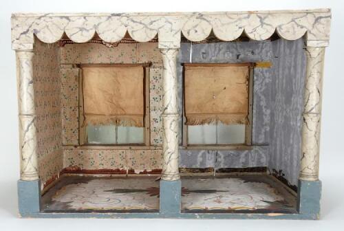 A fabulous hand painted wooden Room Set, probably Southern German mid 19th century,