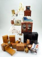 Collection of dolls house furniture and miniatures,