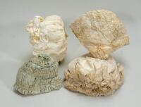 Four doll/baby bonnets,