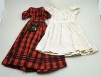 Two good early doll dresses, circa 1840,