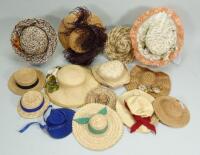 Collection of dolls hats,