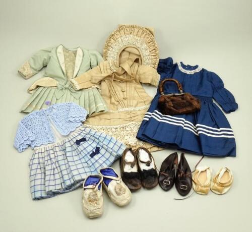Four good doll dresses for French Bebe, modern,