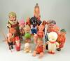 Collection of various celluloid Dolls,