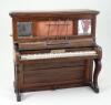 An unusual wooden upright piano sewing box or Necessaire, English 19th century, - 2