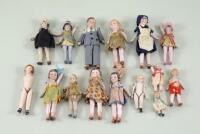 Collection of all-bisque 1920s Dolls House dolls,