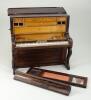 An unusual wooden upright piano sewing box or Necessaire, English 19th century, - 3