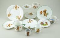 Twelve pieces of assorted transfer printed Teddy Bear china,