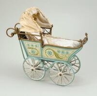 A fine Marklin tinplate pram doll carriage, German circa 1900,
