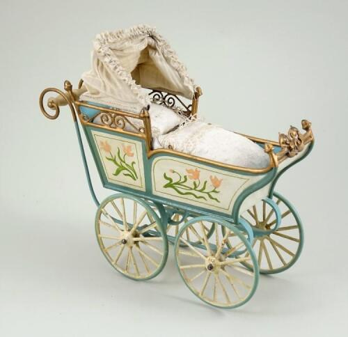 A fine Marklin tinplate pram doll carriage, German circa 1900,