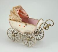 Marklin tinplate pram doll carriage, German circa 1905,