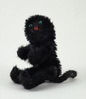 A Farnell WWI Soldier Mascot black mohair cat,