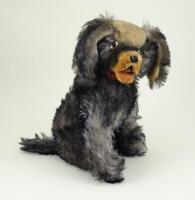 A seated mohair soft toy Spaniel Dog, probably Schuco 1930s,