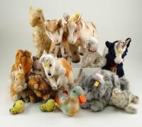 Collection of Steiff soft toy animals, 1960s/70s,