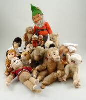 Steiff Pucki Dwarf doll, Hedgehogs and other soft toys, 1960s/70s,