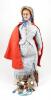 Rare poured wax portrait shoulder head doll of an elderly lady pedlar doll, probably Pierotti, nineteenth century,