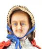 Rare poured wax portrait shoulder head doll of an elderly lady pedlar doll, probably Pierotti, nineteenth century, - 2