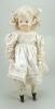 Wax over composition shoulder head doll, German circa 1860,