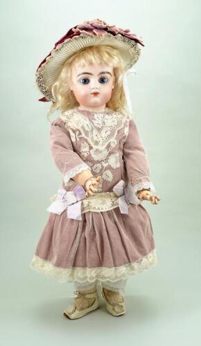 Pintel & Godchaux bisque head Bebe doll, French circa 1890,