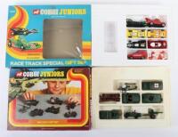 Vintage Corgi Juniors Military Gift set and Race Track Special gift set boxed